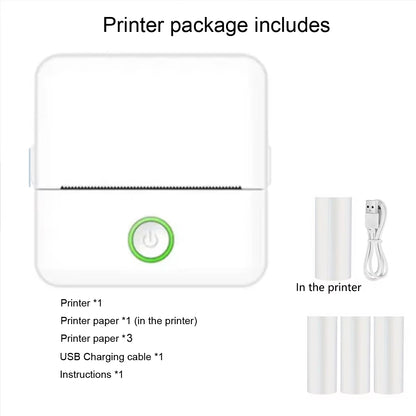 Mini Printer, Inkless Sticker Maker, Free Cut Small Pocket Printer, Portable Thermal Printer for Photo Journal Notes Memo